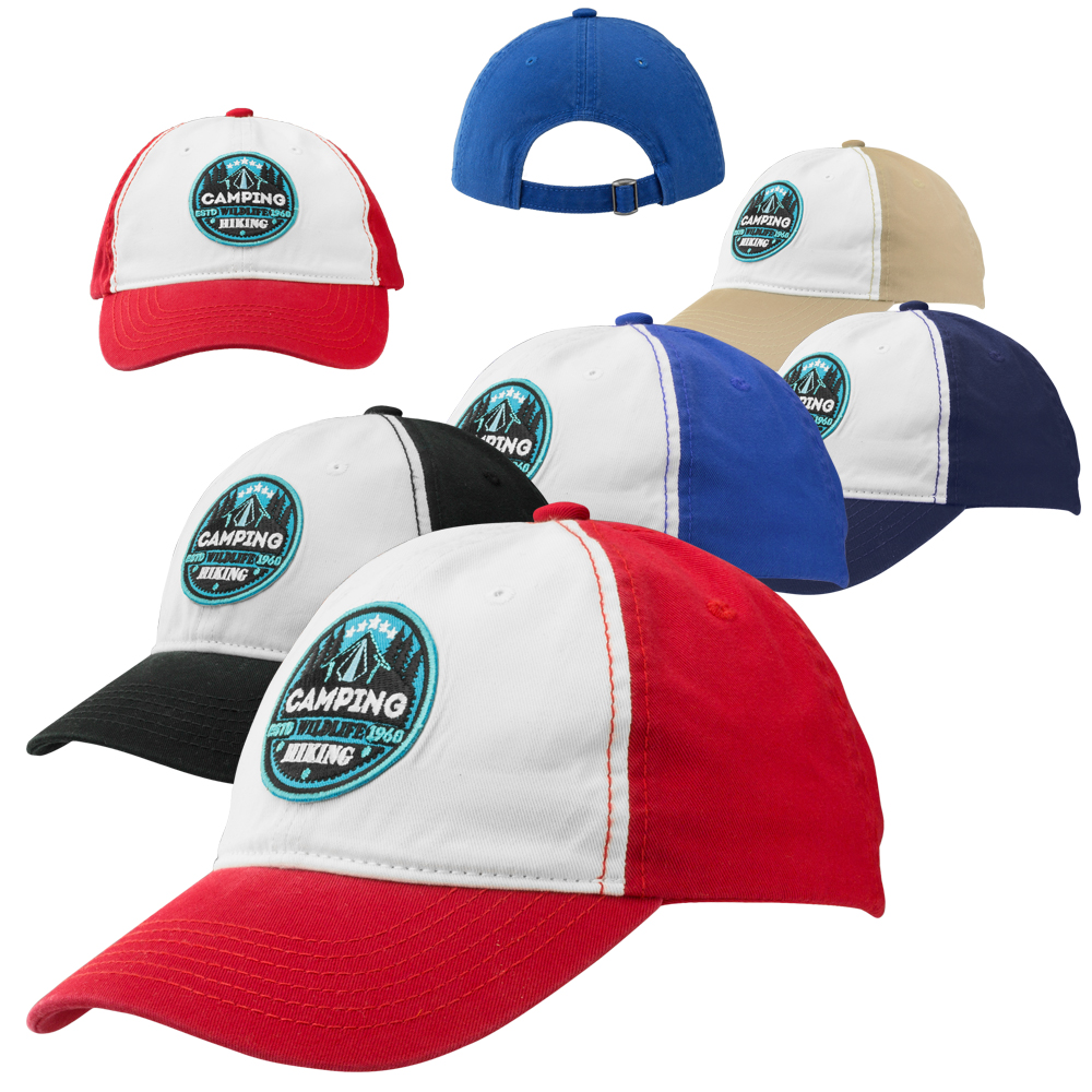 Embroidered Two Tone Cotton Baseball Caps CAP88 DiscountMugs